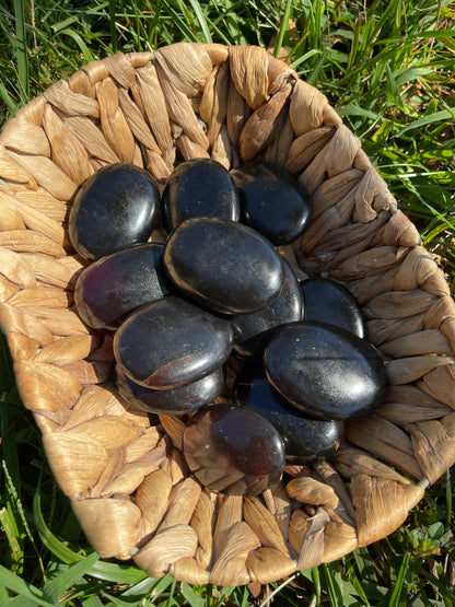 Blue Amber Palm Stones